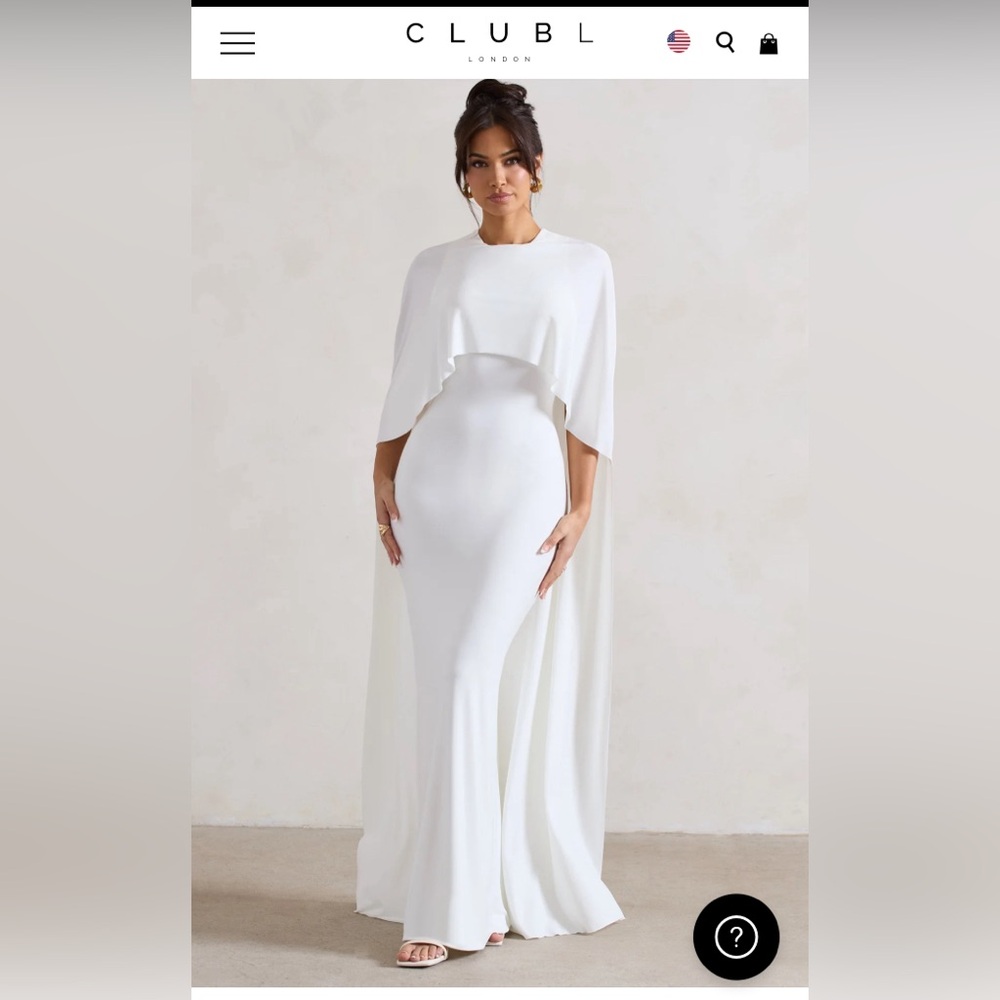Club L London PADMA
WHITE DRAPED MAXI DRESS WITH CAPE SLEEVES #wedding #prom